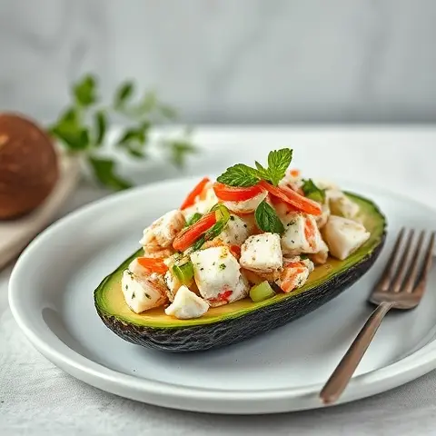 Zesty Lime Crab Salad on Avocado Halves