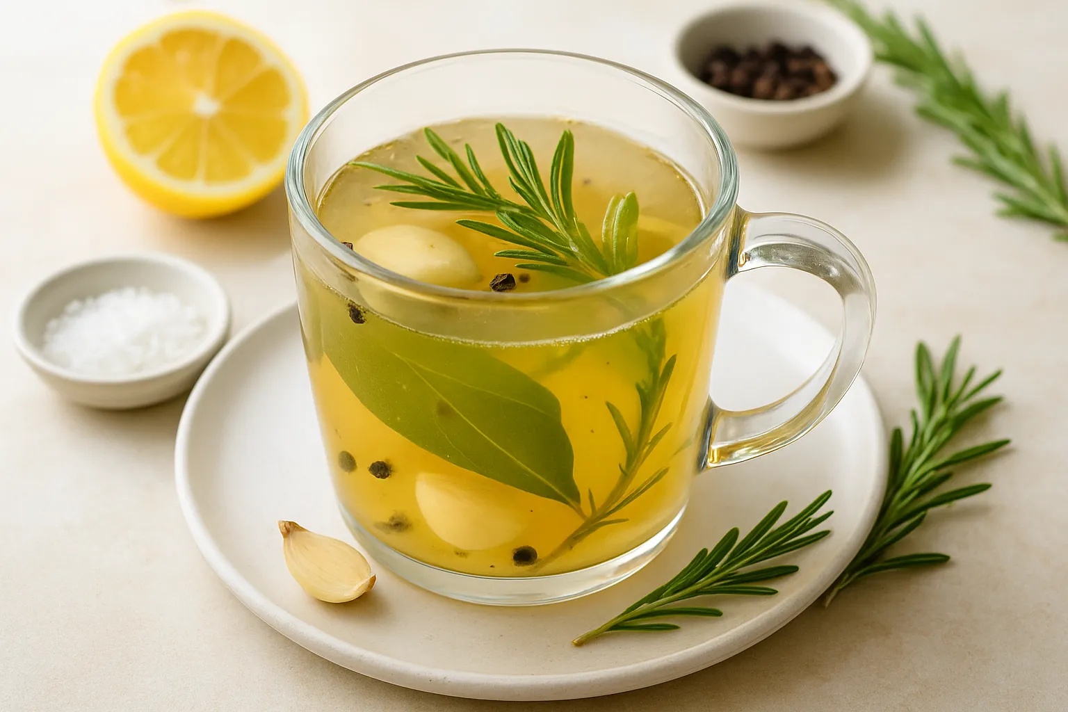 Warm Rosemary-Garlic Sip (Herb-Infused Broth for Digestion)