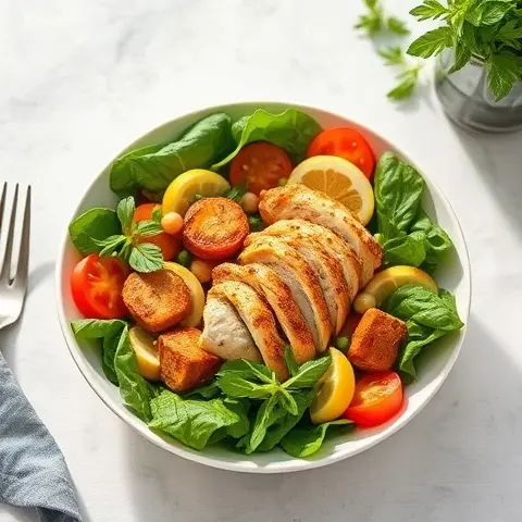 Chicken Shawarma Salad Bowl with Tahini-Lemon Dressing