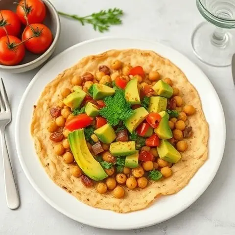 Savory Chickpea Socca with Avocado and Tomato Salsa