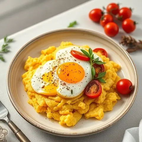 Scrambled Eggs with Smoked Paprika and Roasted Tomatoes