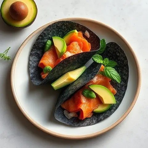 Smoked Salmon Avocado Nori Wraps