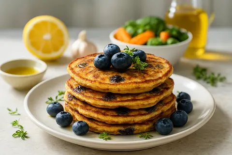 Almond Flour Blueberry Pancakes