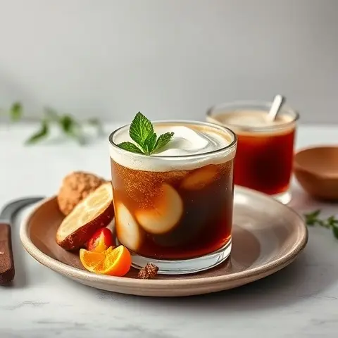 Refreshing Cold Brew Chicory Coffee with Coconut Cream