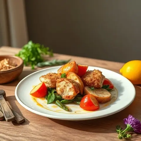 Paprika-Lemon Turkey Skillet with Onions