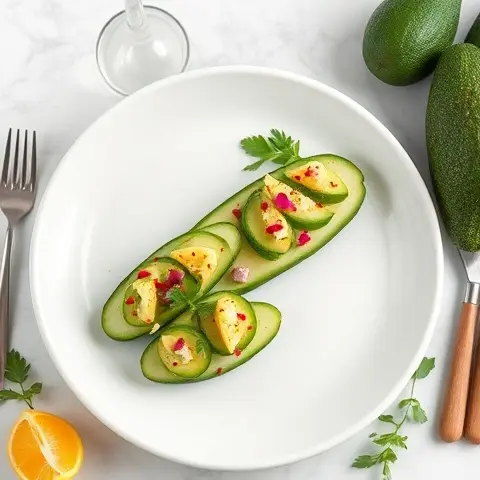 Avocado Cucumber Boats with Lemon