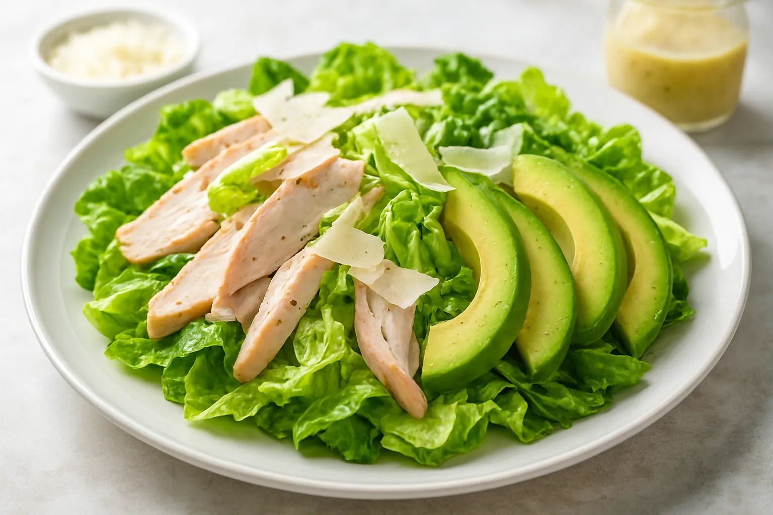 Turkey and Avocado Caesar Salad (No Croutons)