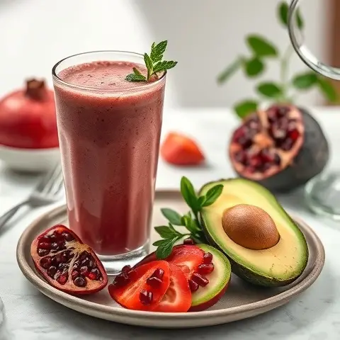 Pomegranate Avocado Heart & Skin Support Smoothie