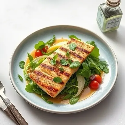 Grilled Mackerel with Arugula and Fennel Salad