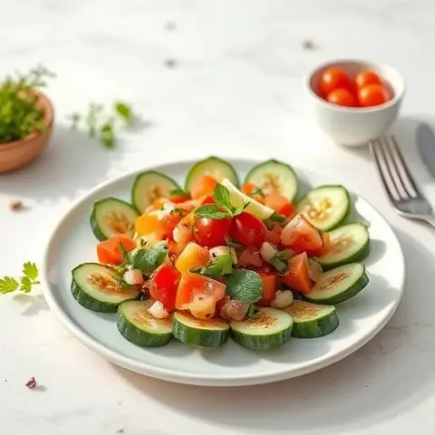 Fresh Salsa with Cucumber Scoops