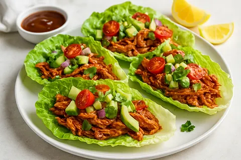 BBQ Chicken Breakfast Lettuce Boats