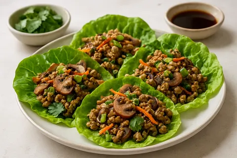 Turkey and Mushroom Lettuce Wraps