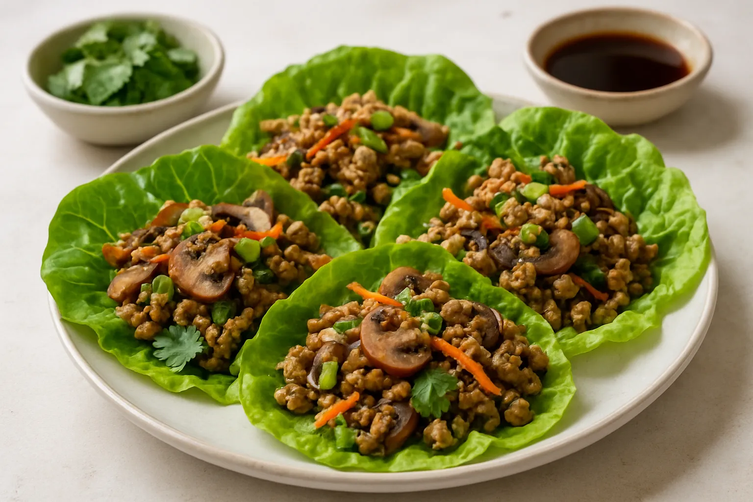 Turkey and Mushroom Lettuce Wraps