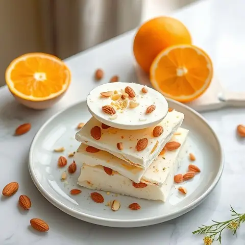 Refreshing Orange-Almond Frozen Yogurt Bark