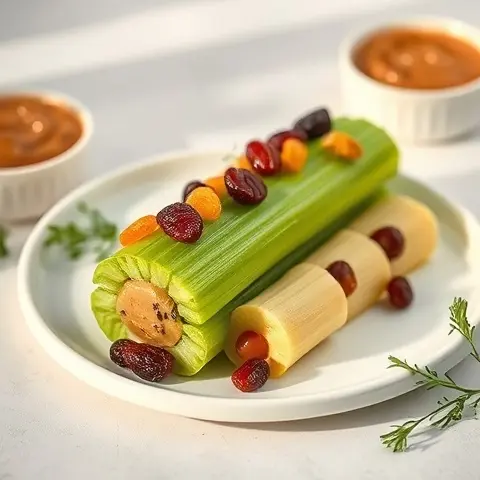 Nutritious Ants on a Log with Sunflower Butter & Raisins