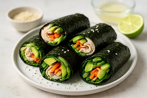 Turkey and Avocado Seaweed Wraps