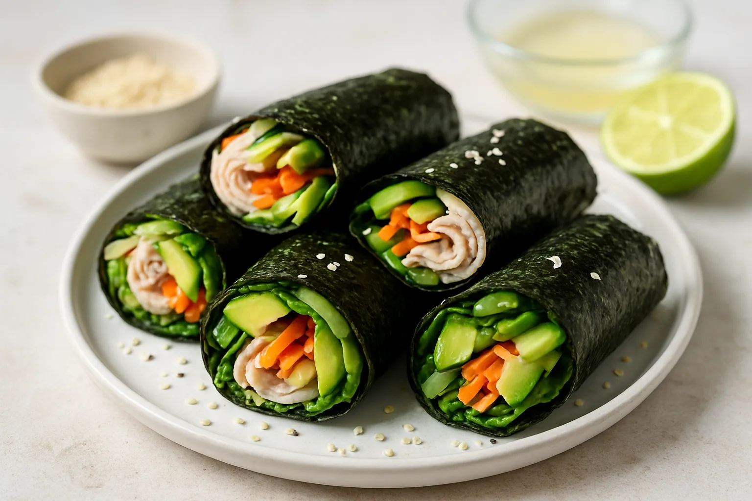 Turkey and Avocado Seaweed Wraps