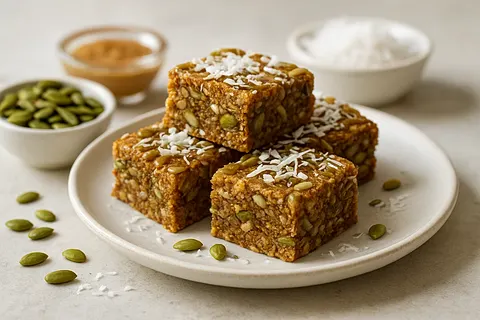 Nutritious Pumpkin-Seed & Coconut Energy Squares