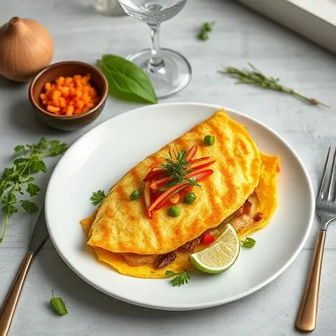 Thai-Inspired Coconut Omelet with Fresh Herbs