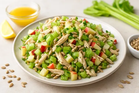 Fresh Apple, Celery & Sunflower-Seed Salad with Chicken
