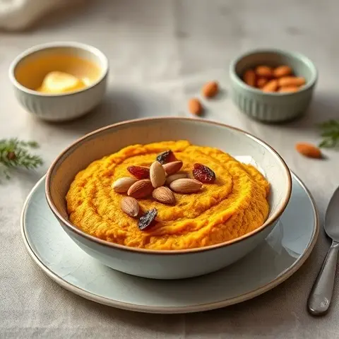 Turmeric Oatmeal with Almonds and Raisins (Vegan, Dairy-Free, Heart Health)