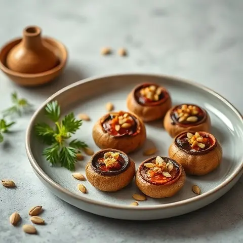 Masala Mushroom Caps with Mustard Seeds