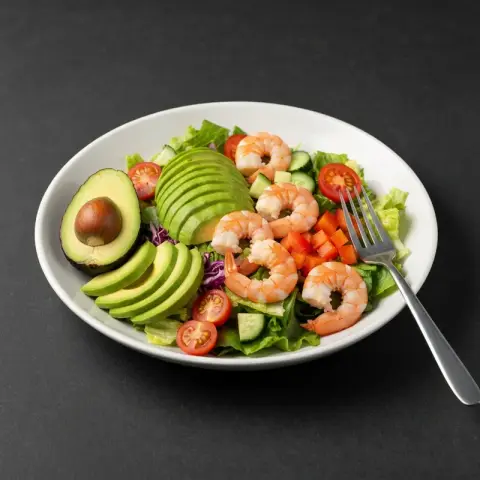 Nutritious Shrimp and Avocado Cobb Salad