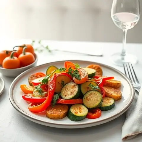 Roasted Bell Pepper & Zucchini Antipasto (No Cheese)