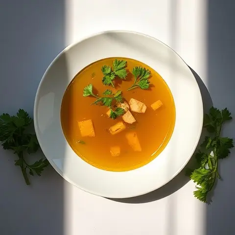Simple Bone Broth with Fresh Parsley