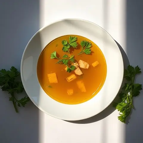 Simple Bone Broth with Fresh Parsley