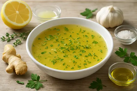 Warm Lemon-Garlic Broth (Savory Sip)