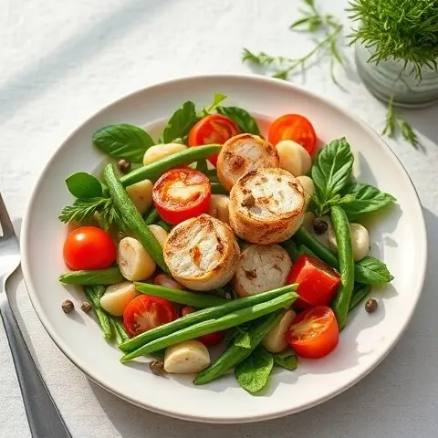 Mediterranean Sardine Niçoise Salad with Green Beans and Capers