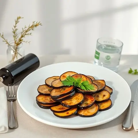 Eggplant Carpaccio with Capers and Parsley Oil