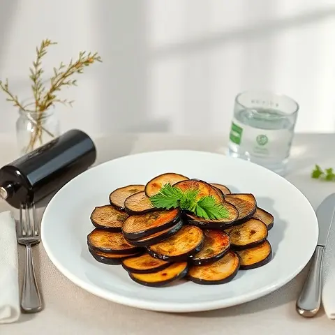Eggplant Carpaccio with Capers and Parsley Oil