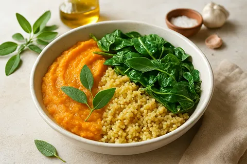 Warm Pumpkin & Millet Bowl with Fresh Sage