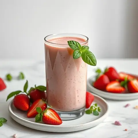Strawberry Basil Mediterranean Smoothie