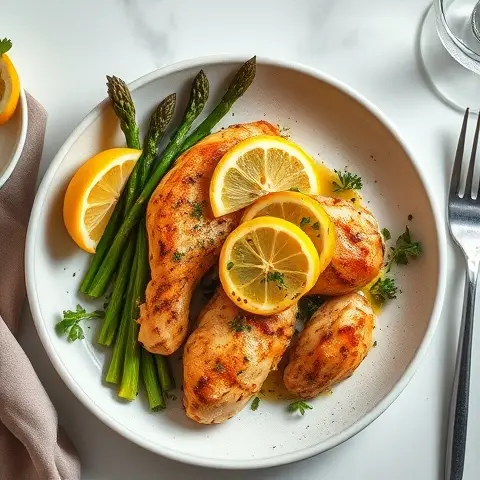 Lemon-Garlic Roasted Chicken & Asparagus