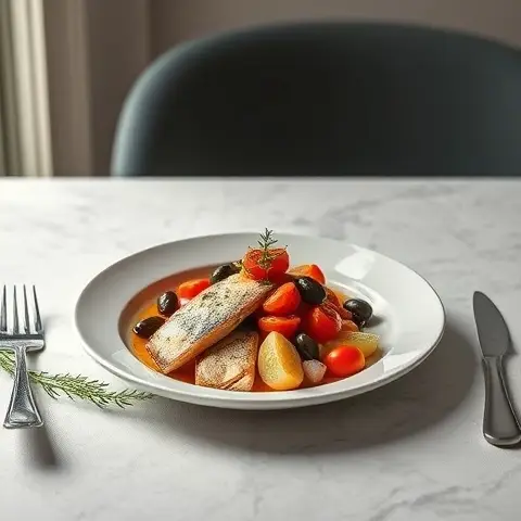 Iron-Rich Sardines with Warm Tomato and Olive Salad