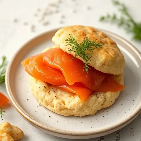 Cauliflower Biscuits with Smoked Salmon and Dill