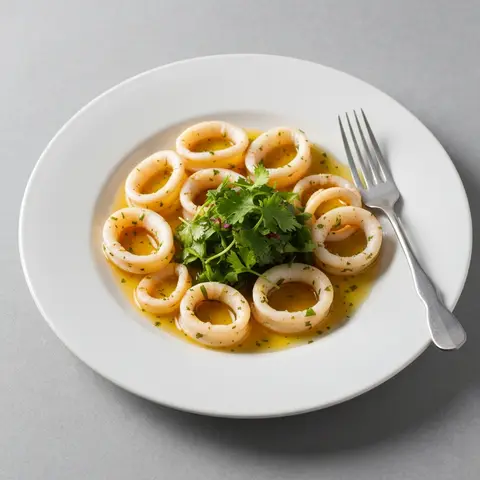 Zesty Ginger-Garlic Calamari with Fresh Herb Salad