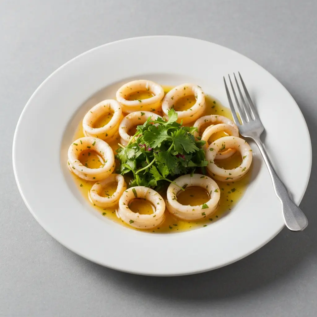 Zesty Ginger-Garlic Calamari with Fresh Herb Salad