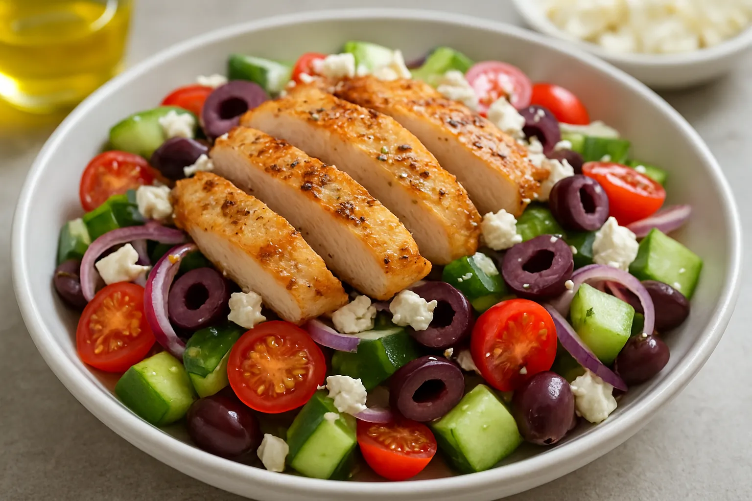 Greek Chicken Salad with Olives & Feta
