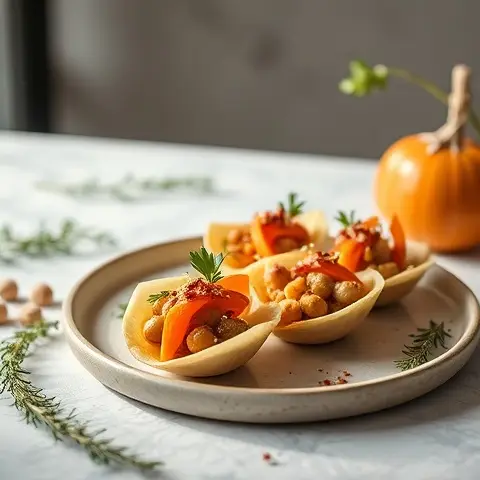 Chickpea & Carrot Ezme-Style Salad Cups with Olive Oil and Sumac