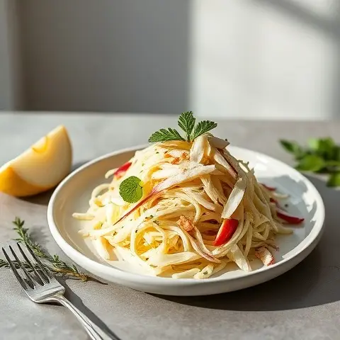 Crunchy Celeriac & Apple Slaw with Lemon Dressing