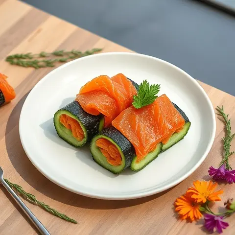 Cucumber-Nori Roll Ups with Smoked Salmon