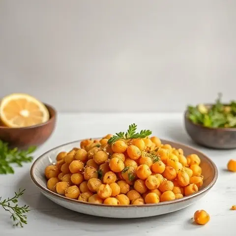 Zesty Lemon-Garlic Roasted Chickpeas