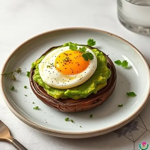 Avocado and Egg Stuffed Portobello Caps