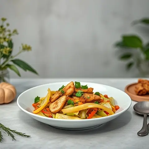 Chicken & Cabbage Stir with Ginger & Scallions