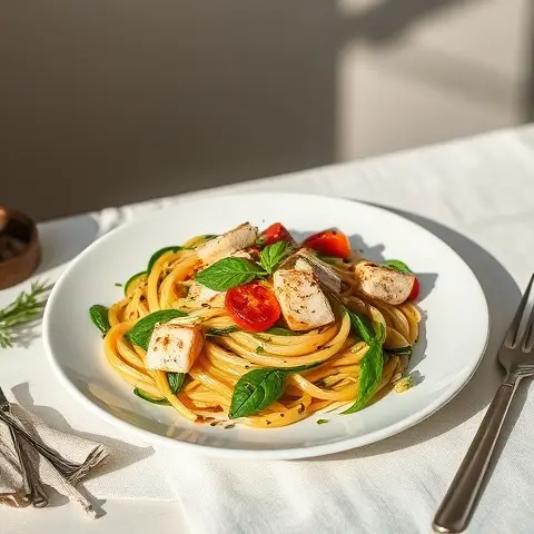 Chicken and Zucchini “Pasta” Primavera
