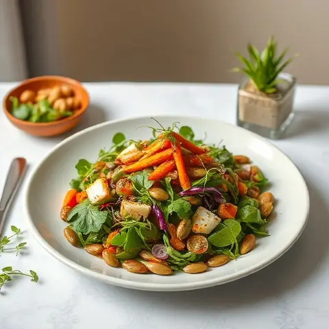 Roasted Pumpkin Seed & Microgreen Protein Salad